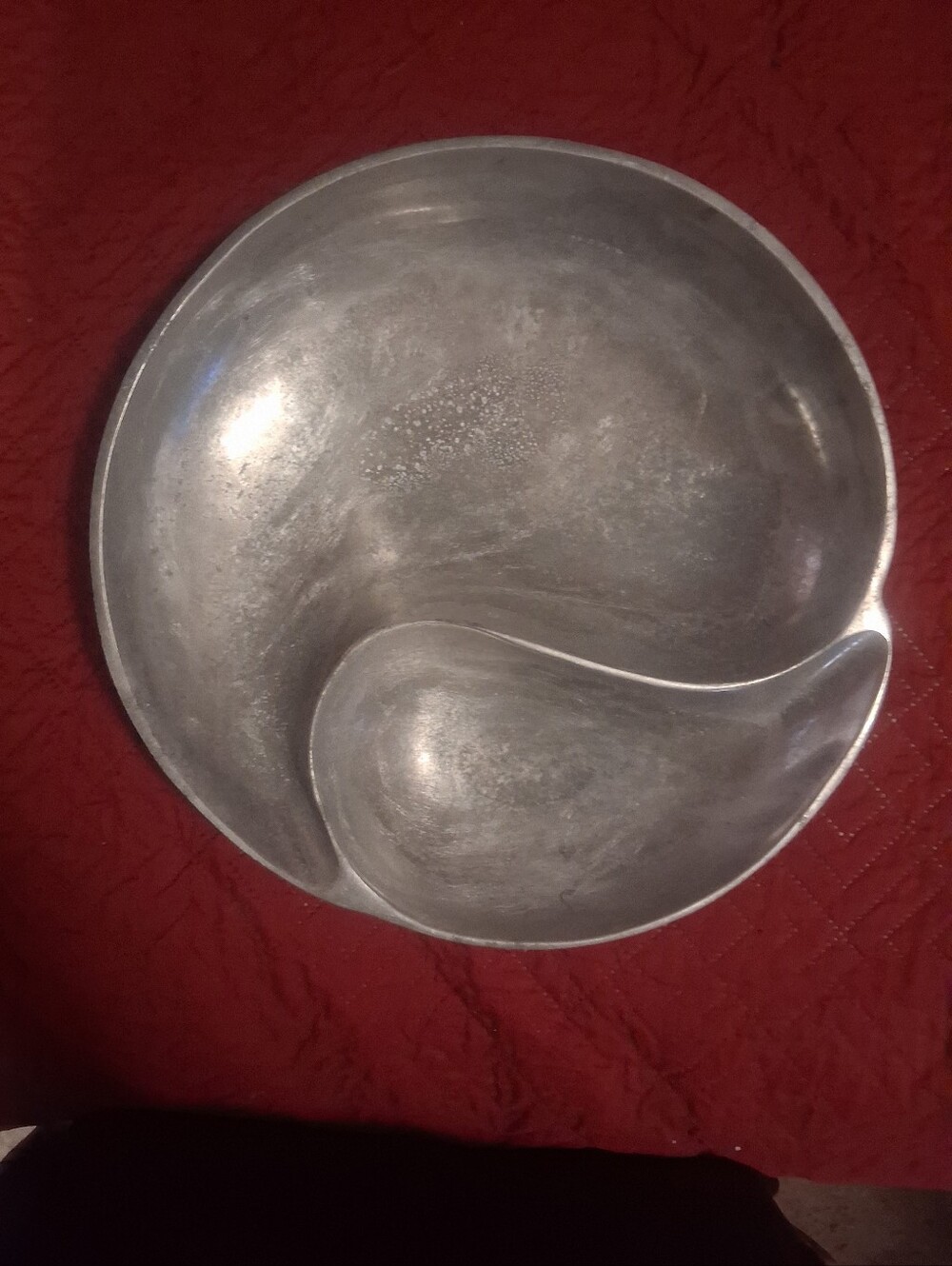 Vintage Towle Pintel Collection Yin-yang Chip And Dip Bowl/Tray